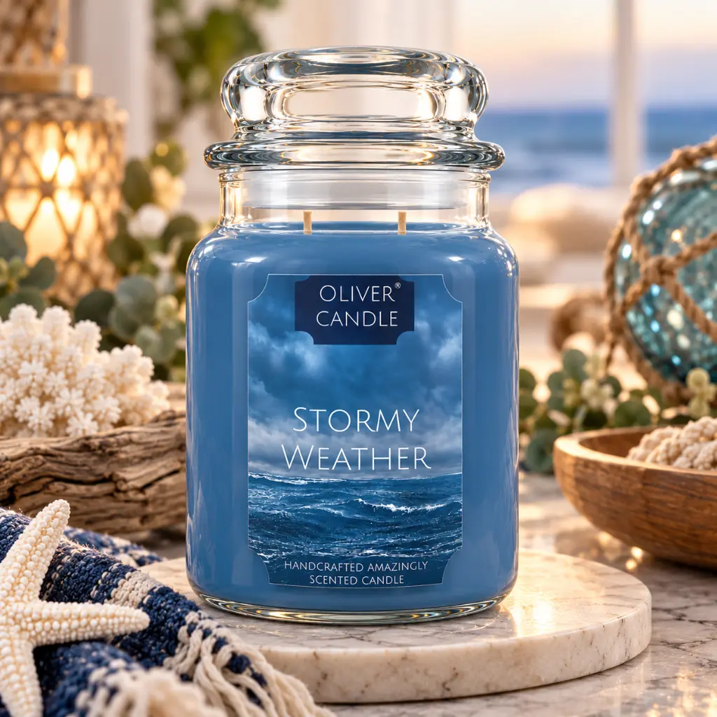 Stormy Weather Coastal Candle Display.webp