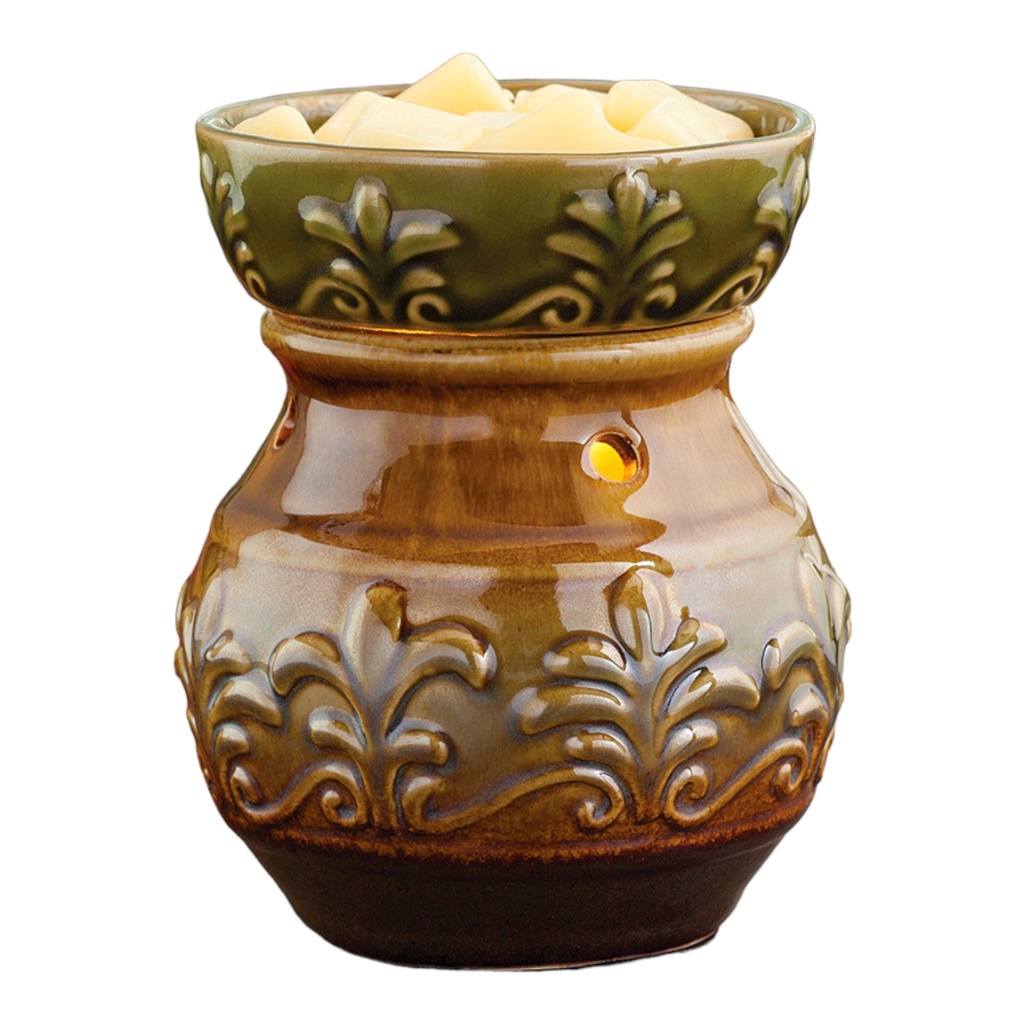 [802214] Green Fleur de Lis Illumination Wax Warmer