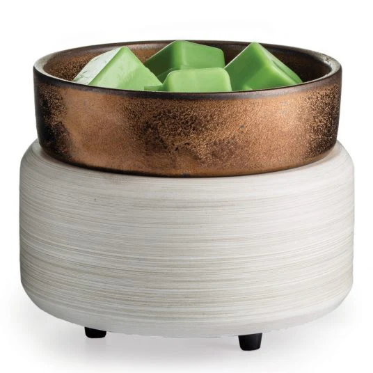 [803686] White Washed Bronze 2-In-1 Classic Fragrance Warmer