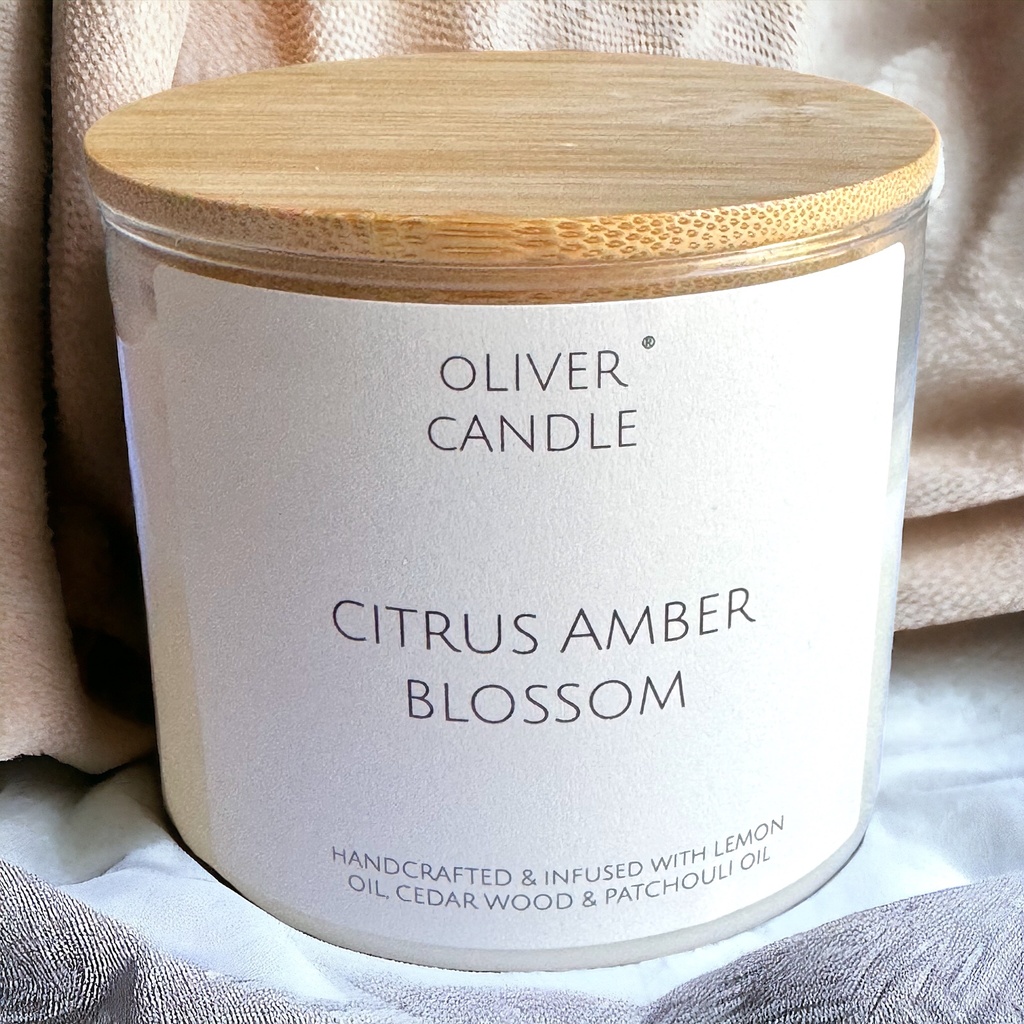 [810225] Citrus Amber Blossom 3 Wick Candle