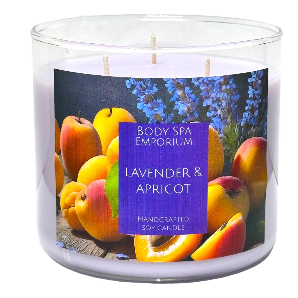 Lavender & Apricot 3 Wick Soy Candle