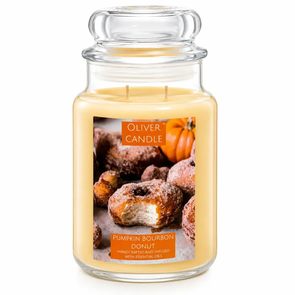 Pumpkin Bourbon Donut Apothecary Jar Soy Blend Candle