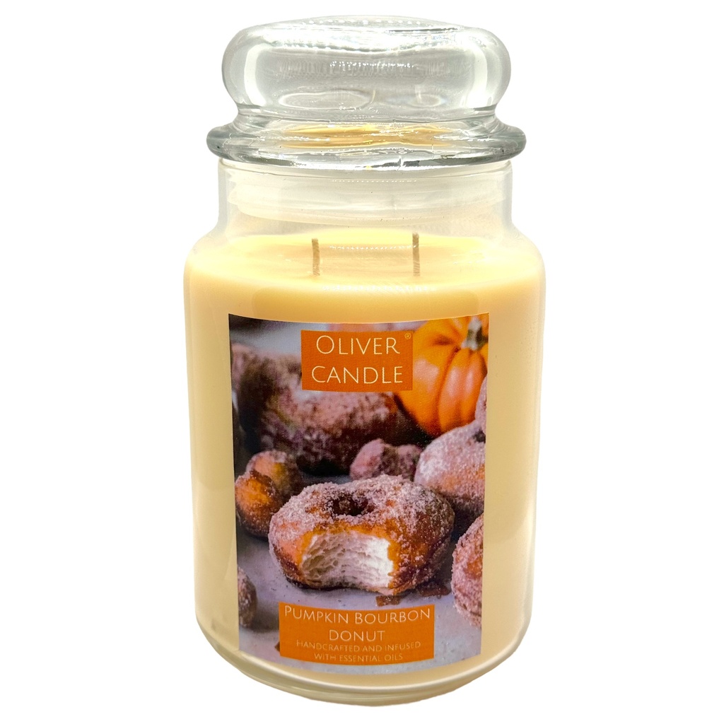 [813102] Pumpkin Bourbon Donut Apothecary Jar Soy Candle