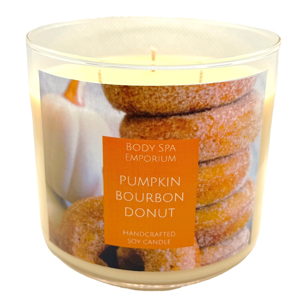Pumpkin Bourbon Donut 3 Wick Soy Candle