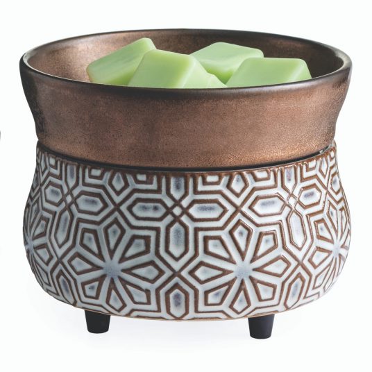 [802418] Bronze Geometric 2-In-1 Classic Fragrance Warmer