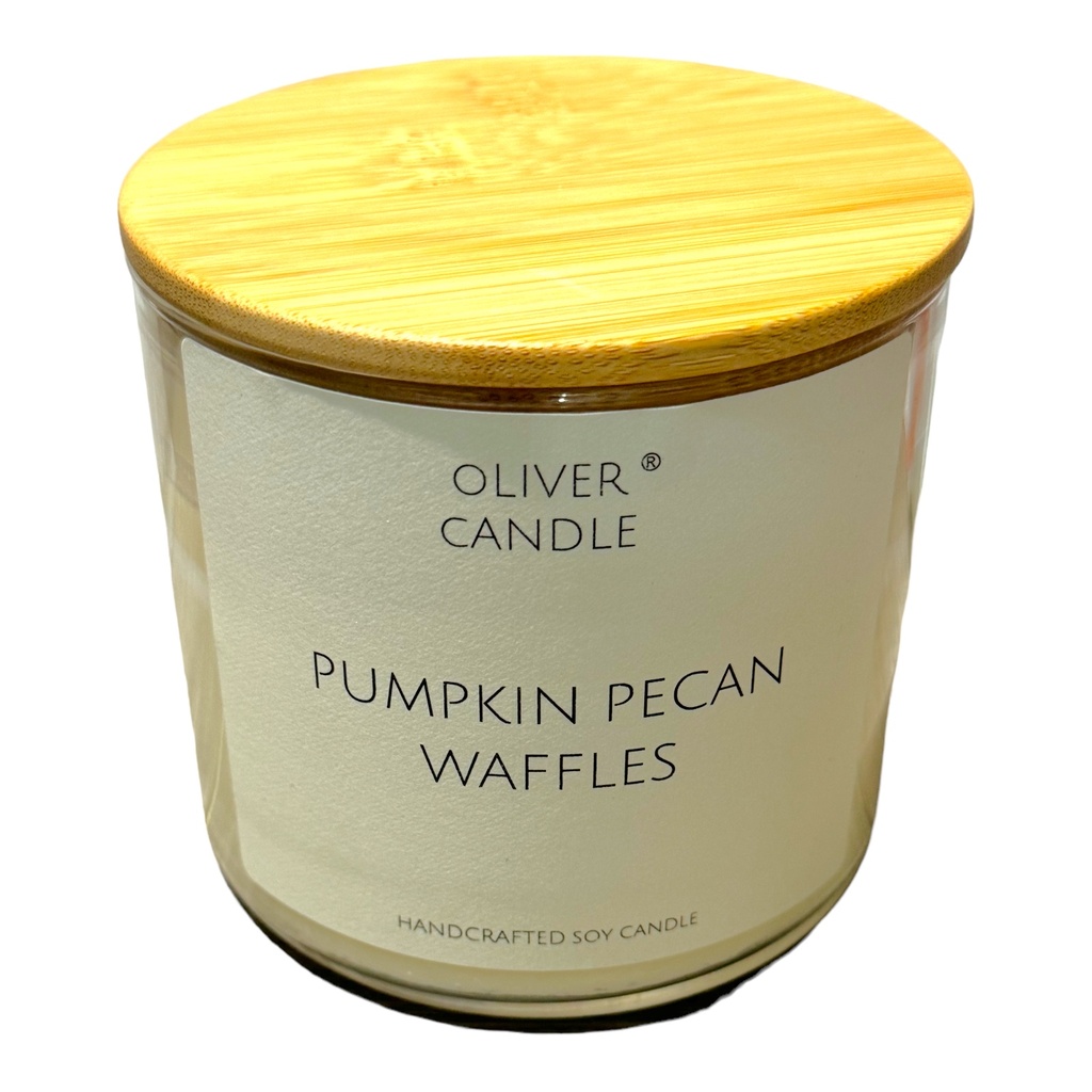 Pumpkin Pecan Waffles 3 Wick Soy Candle with Bamboo Lid
