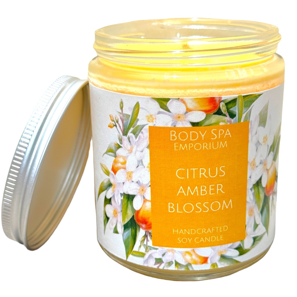 Citrus Amber Blossom Single Wick Soy Candle