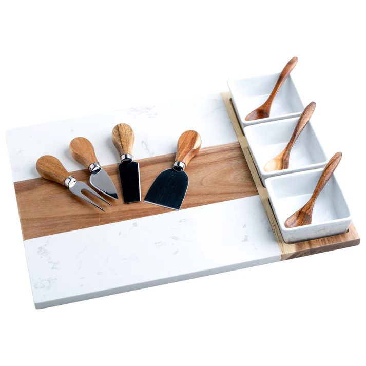 [806479] Marble Charcuterie Board - 11 Piece