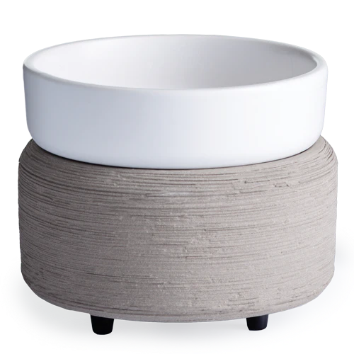 [802274] Gray Texture 2-in-1 Classic Wax Melt Warmer & Candle Warmer
