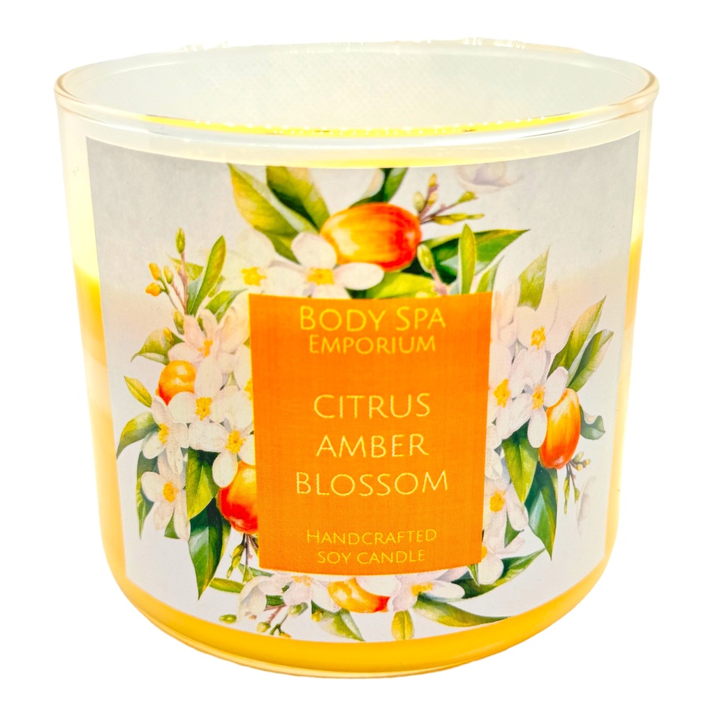 Citrus Amber Blossom 3 Wick Soy Candle